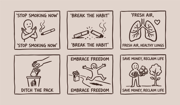 simple rough sketch Stop smoking now ditch the pack embrace freedom