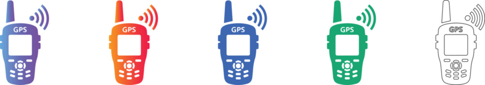 GPS Handheld Device Icon Set
