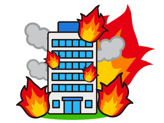  火事になったビルのイラスト素材 © kiko