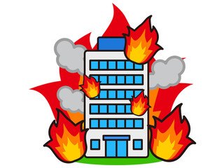 火事になったビルのイラスト素材2 © kiko