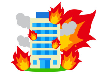 火事になったビルのイラスト素材4 © kiko