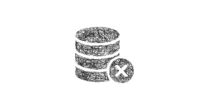 Sketch database error icon animation - smooth progressive reveal