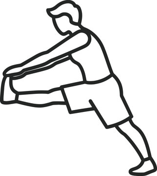 Man doing hamstring stretch exercise for fitness and flexibility workout activity.