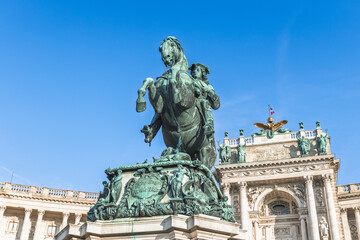 Fototapeta premium Prince Eugene of Savoy equestrian monument at Heldenplatz in Vienna
