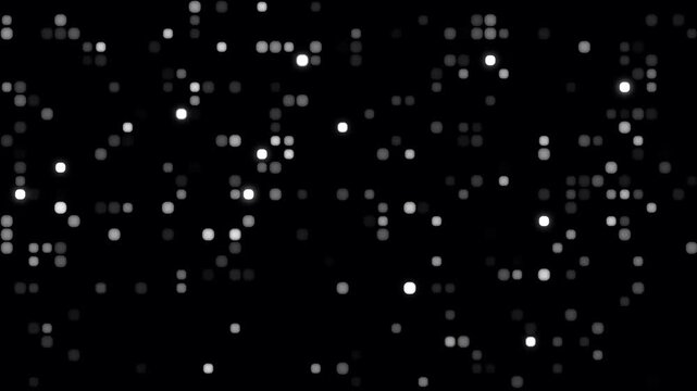 Shining flicker dynamic lightning ball animation on black background. Flashing lights wall- Flicker multicolored wall lights blinking. Quick random flash of lights. Flashing disco party wall light.