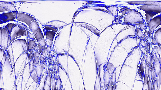 Abstract blue shattered glass texture with distorted digital glitch effect