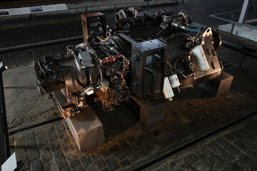 A heavy duty locomotive gearbox displayed in a museum. © eric1207cvb
