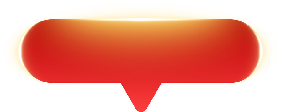 Vibrant red gold gradient speech bubble button with neon glow for chat interfaces
