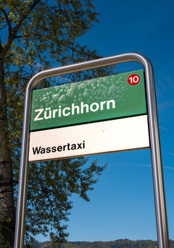 Zurichhorn - Water Taxi boat station on Lake Zurich, Switzerland