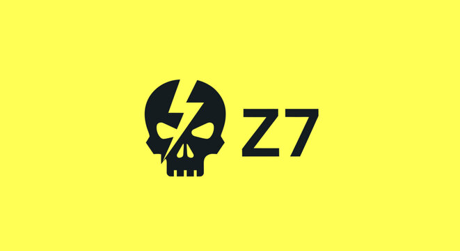 Black skull icon with lightning bolt and Z7 text