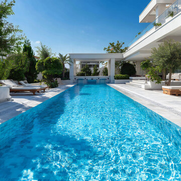 Luxury swimming pool in hotel