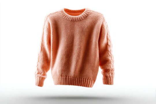 warm stylish knitted sweater isolated on white background