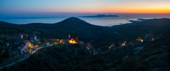 Fototapeta premium Brusje, the lavender capital of Croatia on the island of Hvar