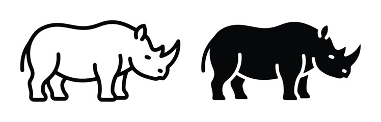 rhino silhouettes vector graphic resource © Rubel