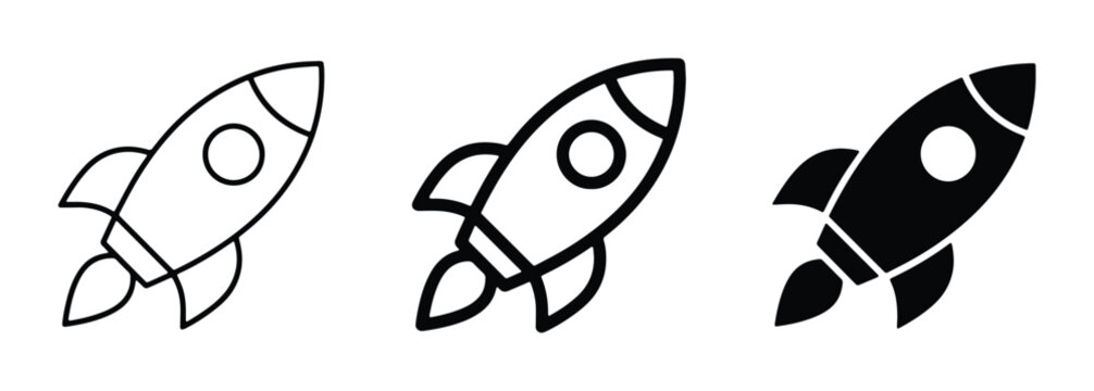 vector rocket launchpad set on white background