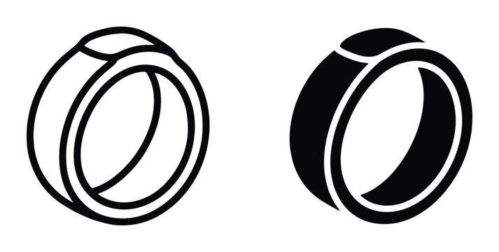 simple black and white ring silhouettes on white background