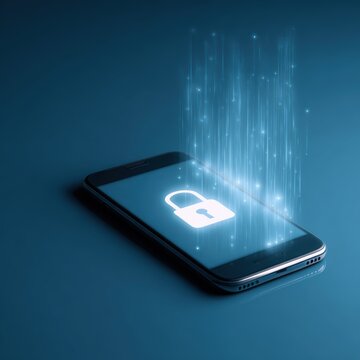 smartphone with two factor authentication security concept