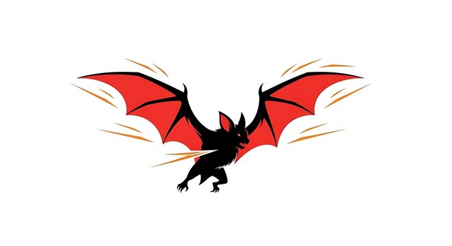 red bat wings isolated on white