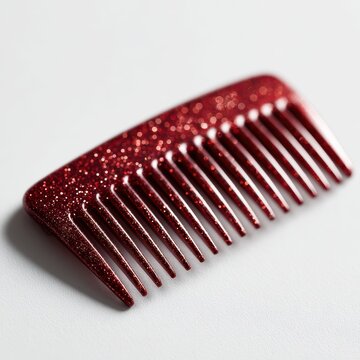 Isolated glittery red hair comb accessory hairstyling beauty tool