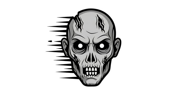 zombie head sketch horror illustration