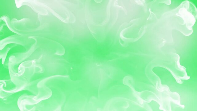 Vibrant green background with swirling white patterns and gold glitter particles