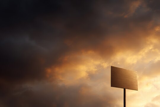 climate protest sign against burning sky background