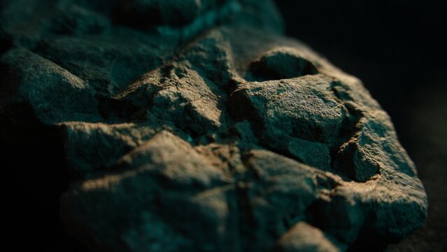 Rock texture with cavities and soft light cinematic natural background