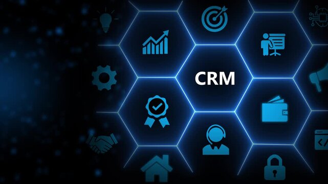CRM, Customer relationship management concept. Customer satisfaction, retention strategies. CRM or customer loyalty program banner. Businessman touching button in background, CRM concept.