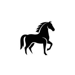 Obraz premium Black horse silhouette icon isolated on white background