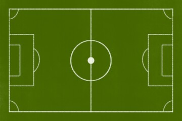 soccer field and football field illustration, vintage style, wall art, hand-painted on a transparent background © 7nov.studio