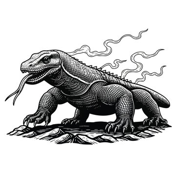 Detailed illustration of a lizard creature.