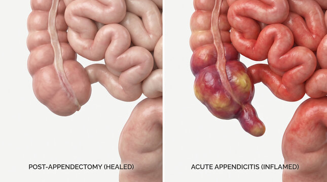 Acute Appendicitis Inflammation vs Post Appendectomy Healed