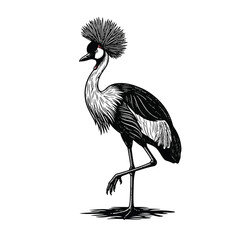 Obraz premium Grey Crowned Crane Bird Profile View.