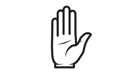 Fototapeta premium Open palm gesture icon, stop sign, warning symbol, vector illustration