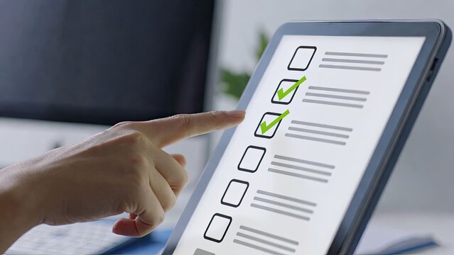 Workflow insights how a business professional utilizes a digital checklist for productivity