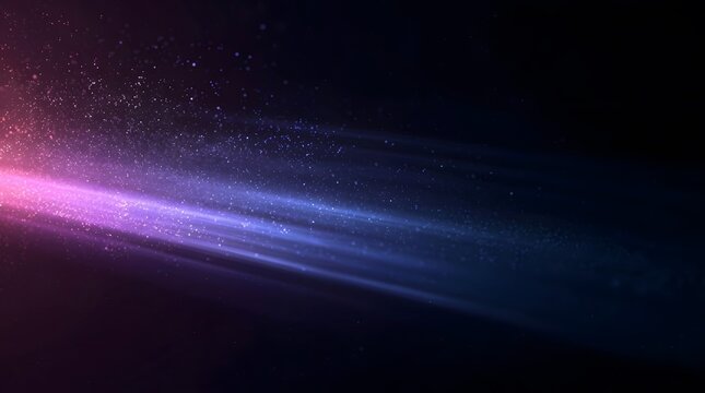 Dynamic abstract glowing pink and purple neon light streaks