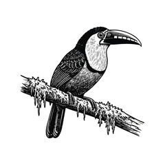 Obraz premium Toucan Bird Perched on Branch.