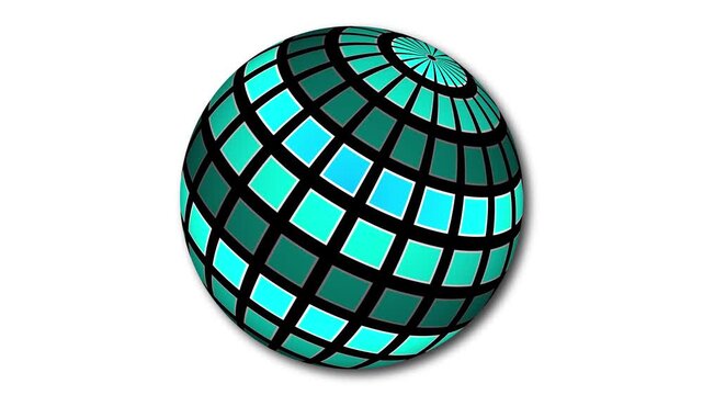 Light mesmerizing checkered ball. Seamless looping motion.