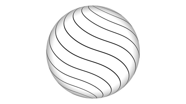 Checkerboard globe rotation. Seamless abstract sphere motion.