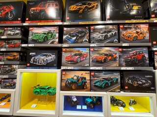Naklejka premium April 2026, Singapore: LEGO Technic car display