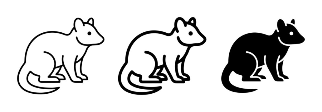 ferret vector icons set on white background