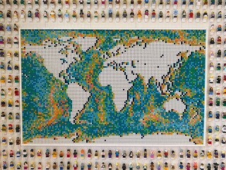 Naklejka premium April 2026, Singapore: LEGO Art World Map building set