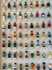 Naklejka premium April 2026, Singapore: Wall of LEGO minifigures