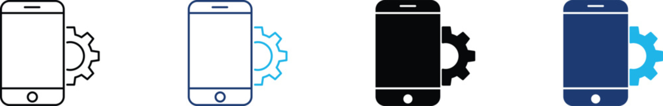 Smartphone settings icon showing professional mobile system configuration and device technical management. cellular phone optimization, application development preferences.