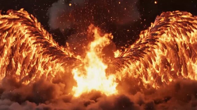 Flaming Angel Wings highlighting geometric patterns and contemporary art