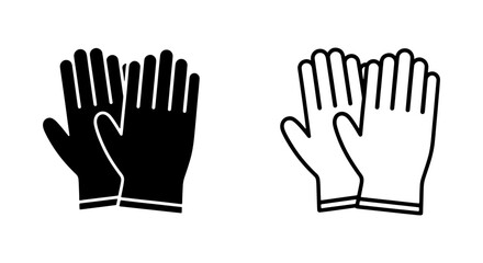Fototapeta premium Glove icons, hand protection symbols, work gloves, safety signs