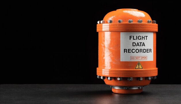 Essential Aviation Device, black box, Flight Data Recorder for Aircraft Safety Analysis and Accident Investigation, conceptual image