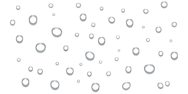Clear water drops and rain bubbles texture pattern