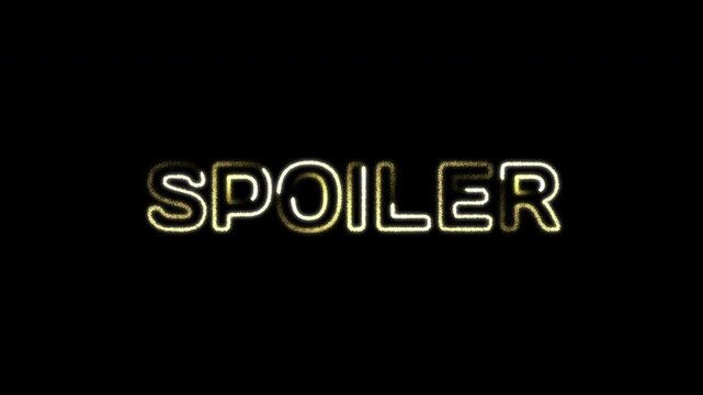 Golden Glowing Particle Text Spoiler Alert Animation