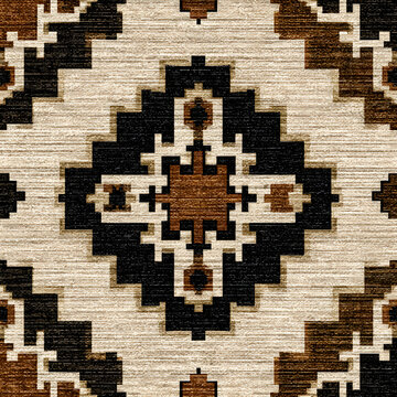 Inca Tribal Geometric Seamless Pattern, Ethnic Boho Textile Background in Earth Tones